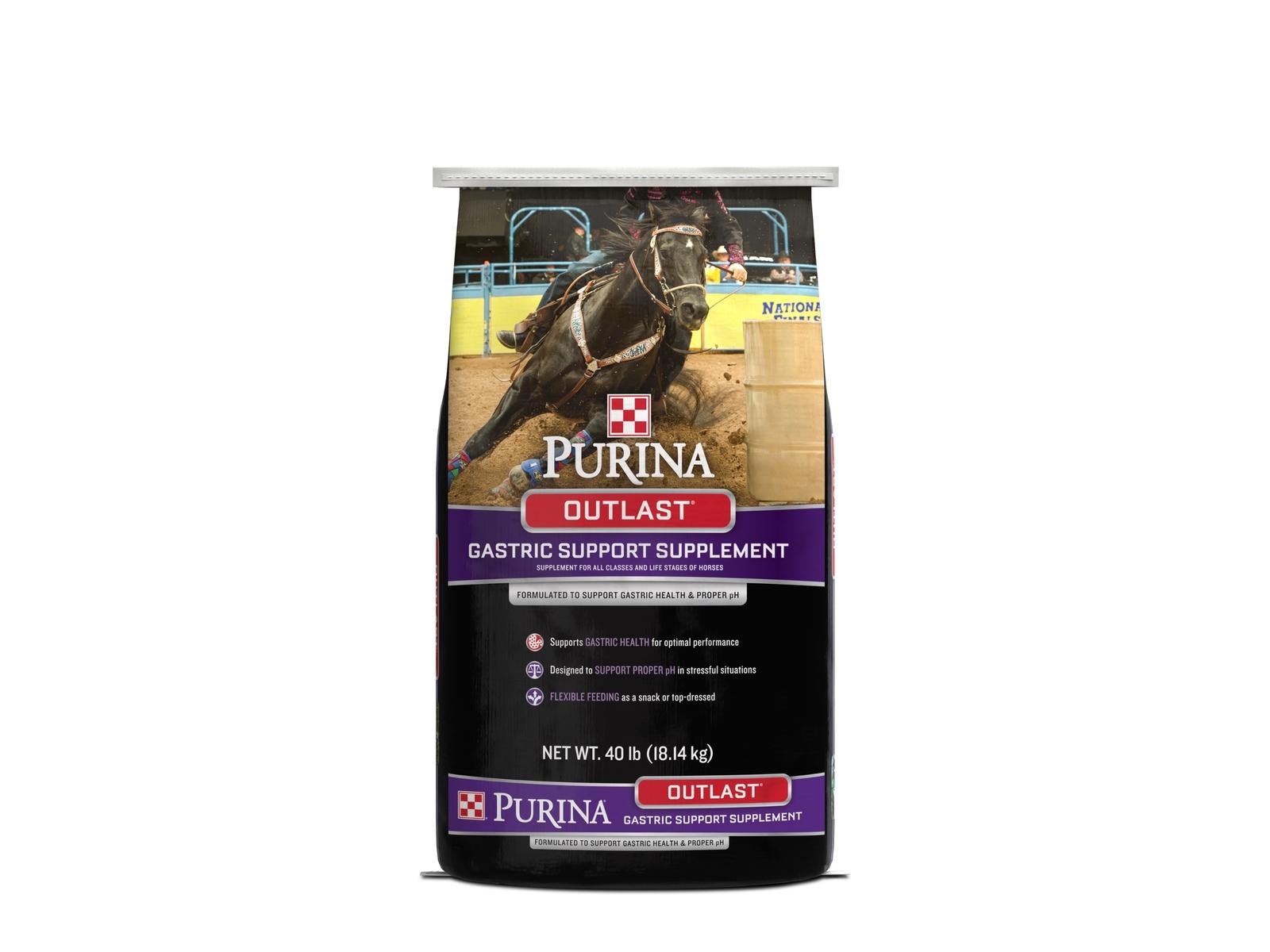 Purina Outlast Gastric Support Horse Supplement 40 lb. Front