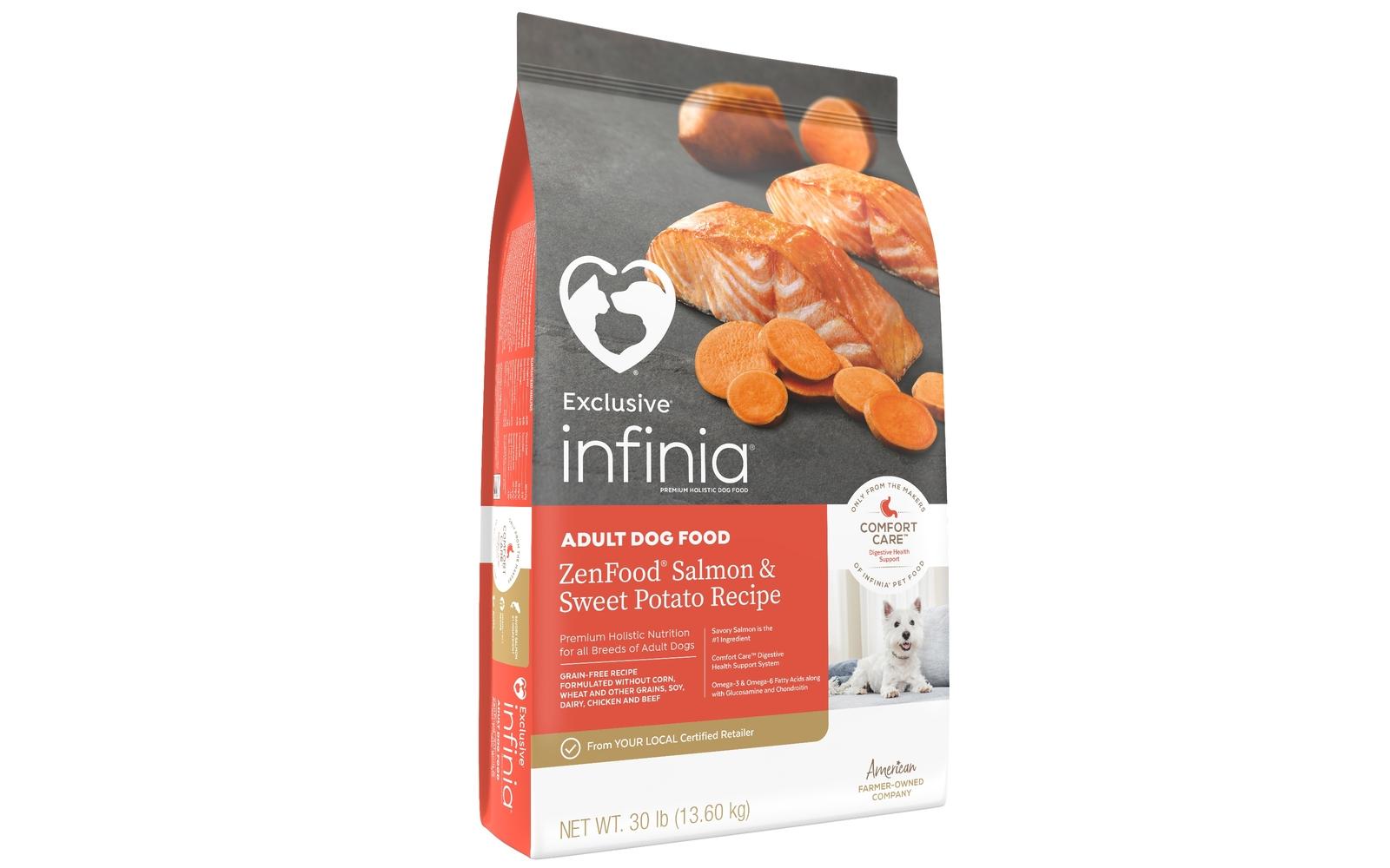 Infinia ZenFood Salmon and Sweet Potato Adult Dog Food 30 lb.