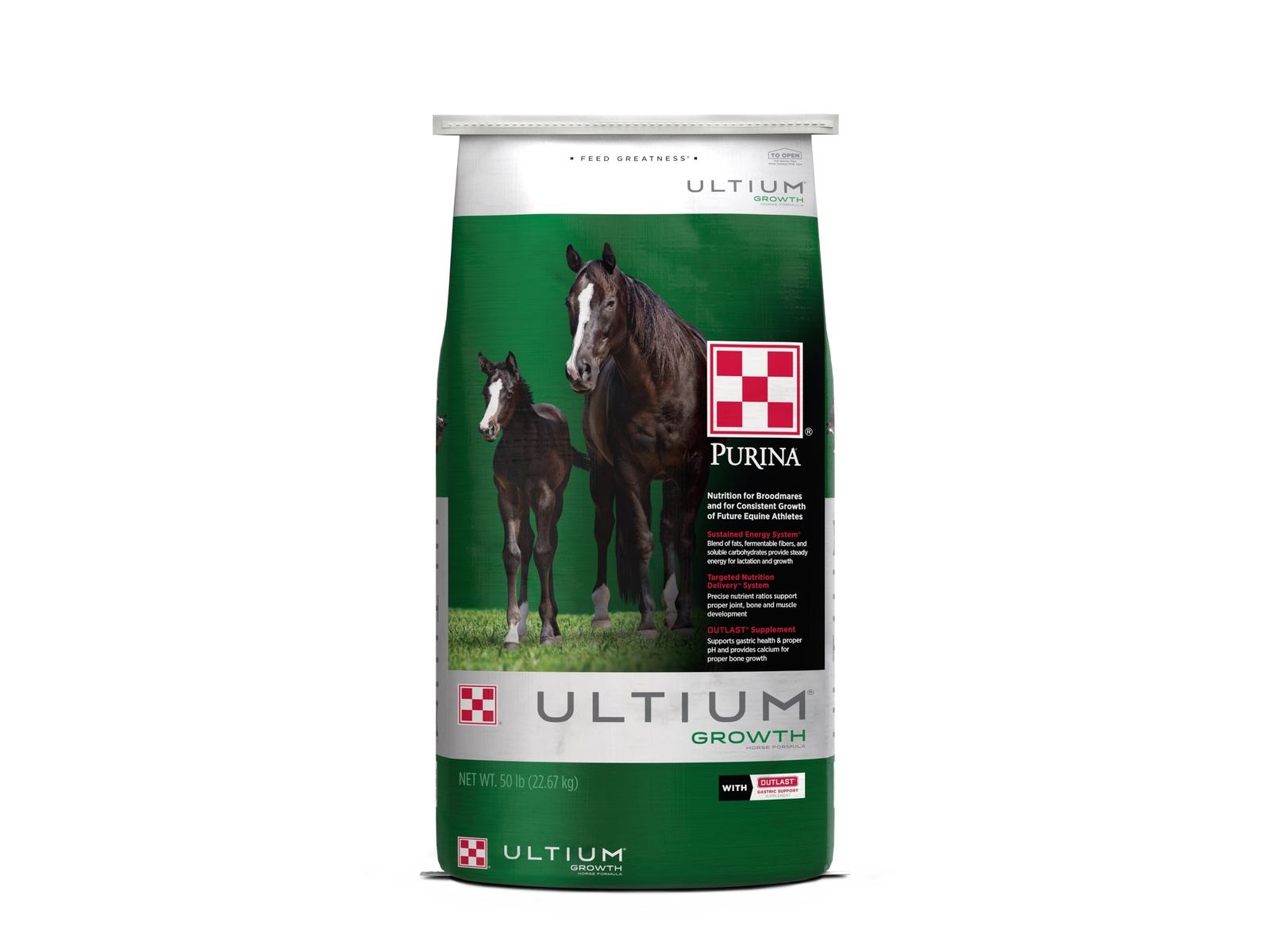 Purina Ultium Growth Horse Formula 50 lb. Front