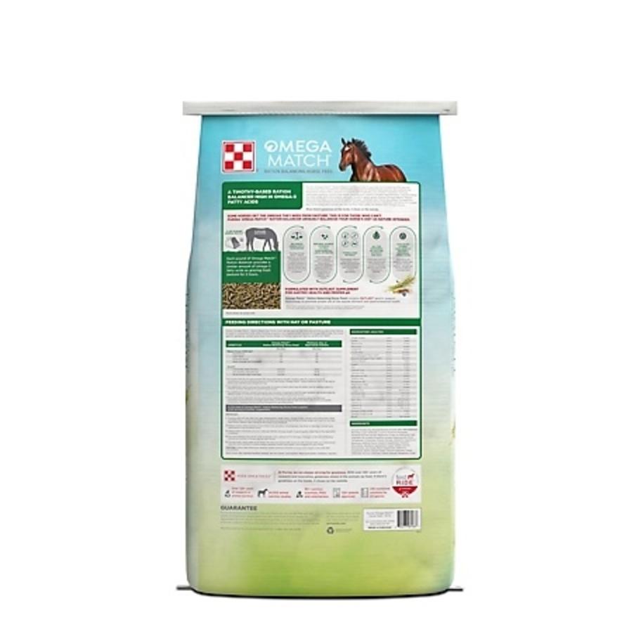 Purina Omega Match Horse Feed 50 lb. back