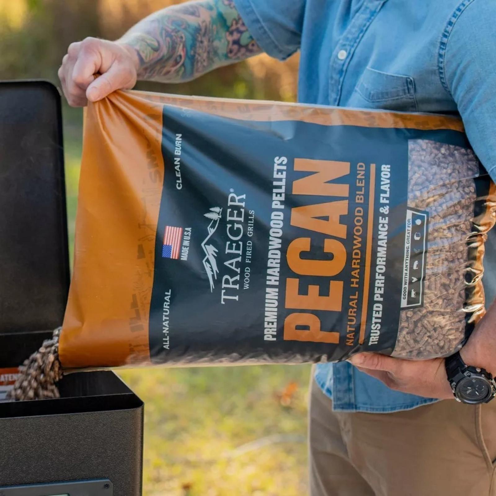 traeger-new-pecan-pellets-pour