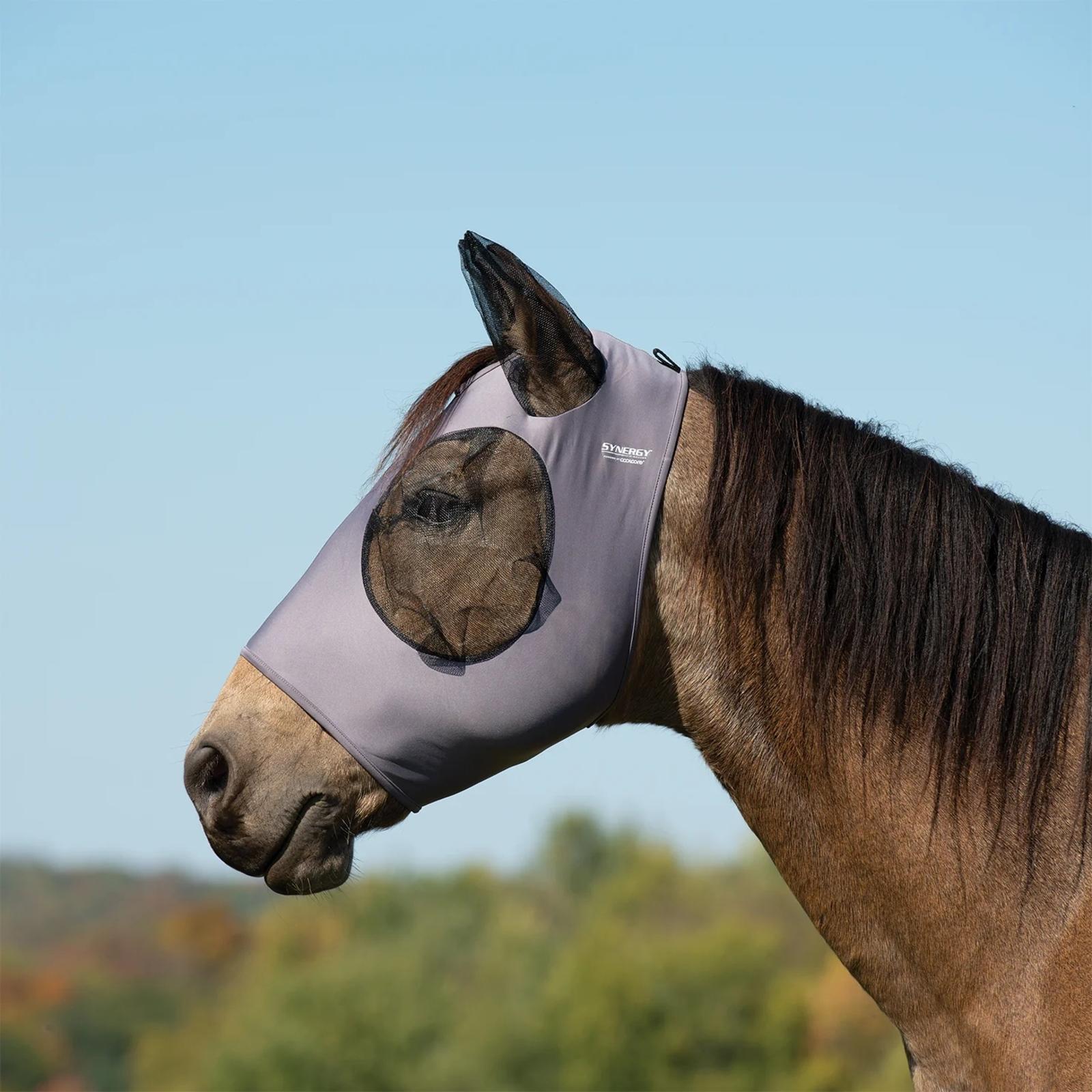 Synergy Powered By COOLCORE Equine Lycra Fly Mask Graphite