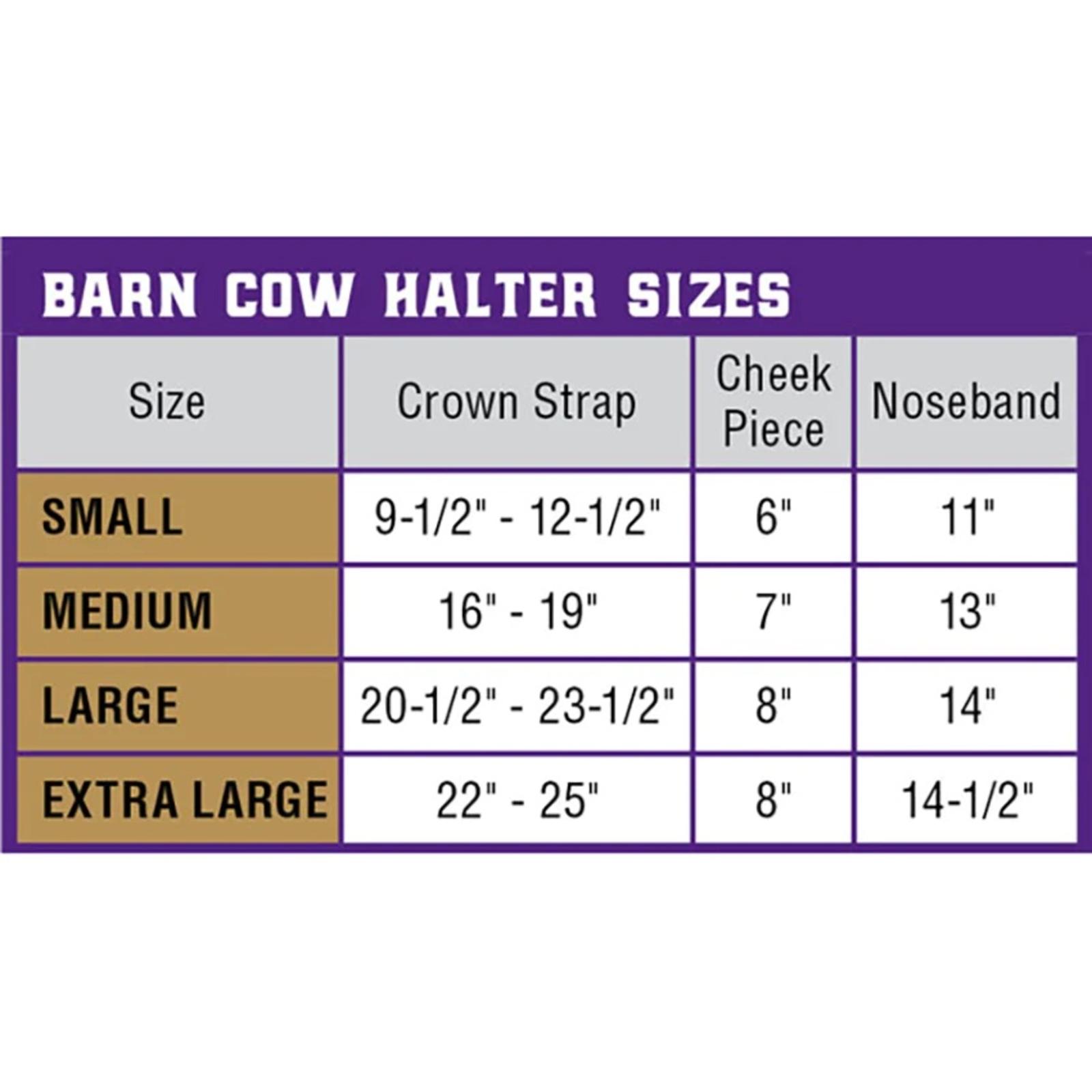 Barn Cow Halter Sizes