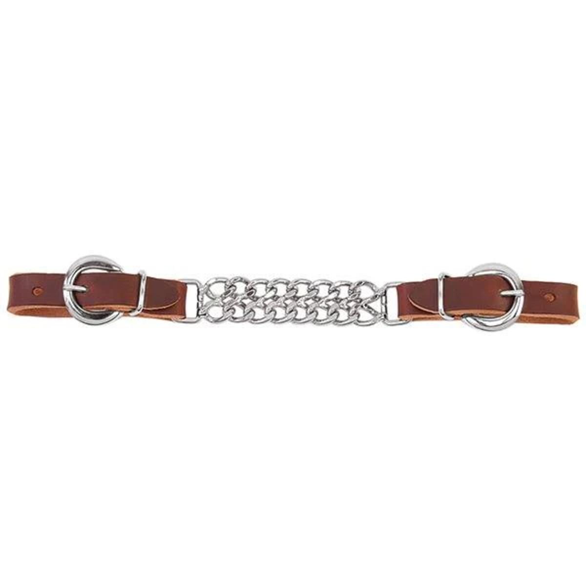 Double Flat Link Chain Curb Strap 