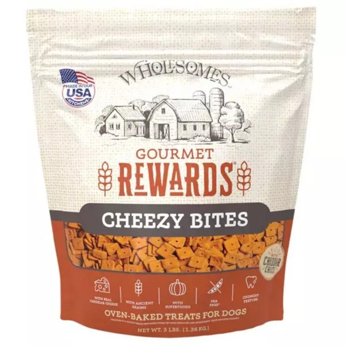 wholesomes cheezy bites front