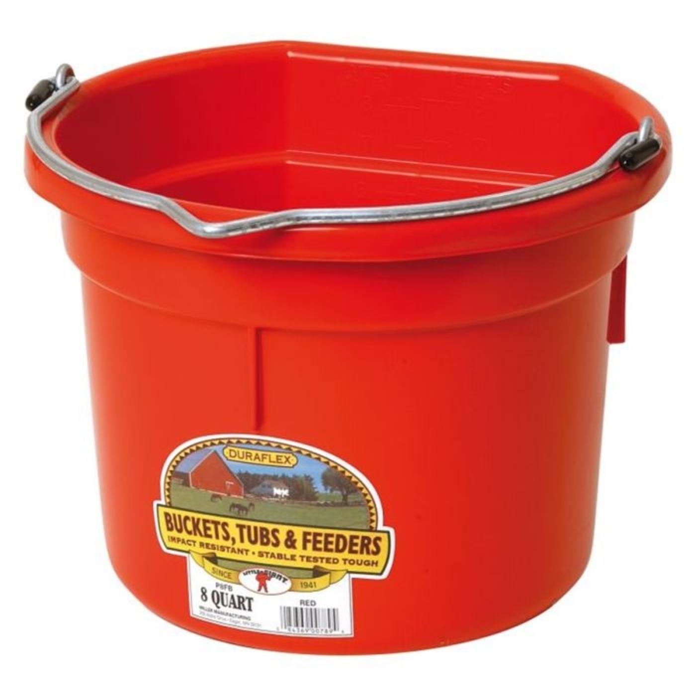 duraflex_plastic_flatback_8_quart_bucket_red_