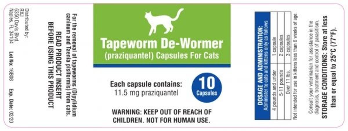 TAPEWORM TABS FOR CATS 10 CT label