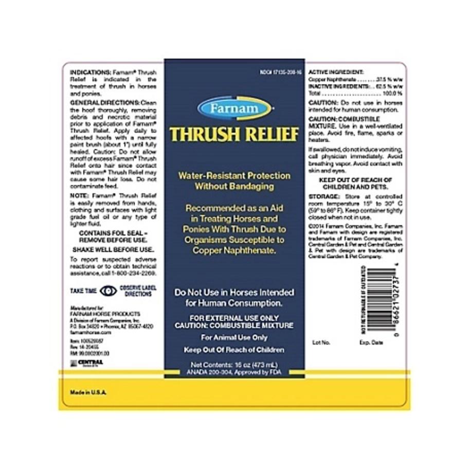 THRUSH RELIEF FARNAM 16 OZ LABEL