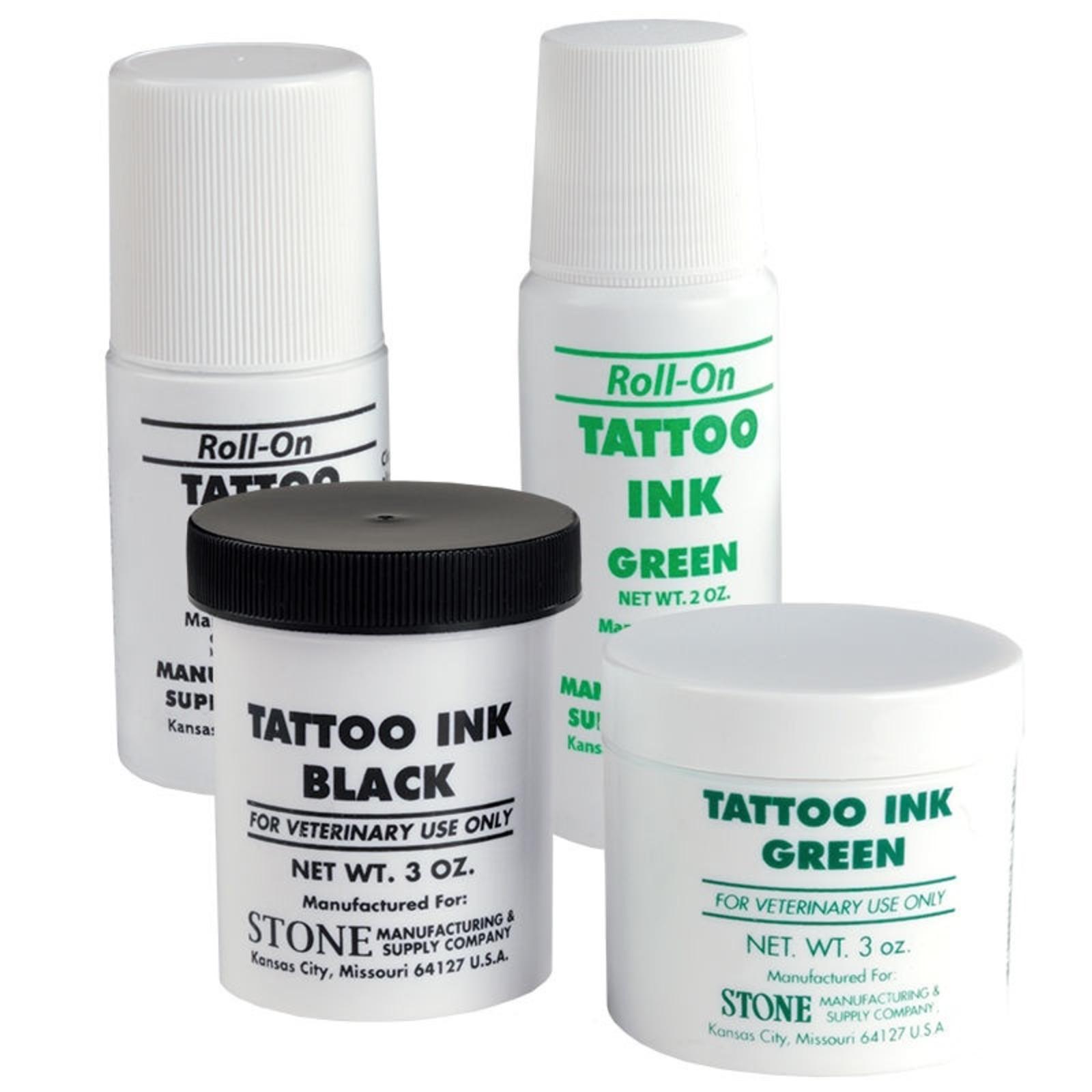 TATTOO INK BLACK 3 OZ. and Roll-On 